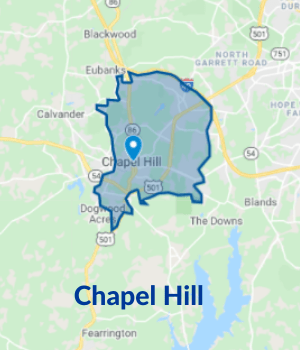 Tip Top Garage Doors Repair Raleigh - Chapel Hill Map