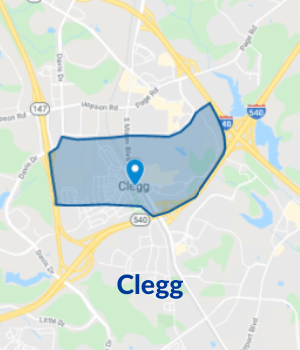 Tip Top Garage Doors Repair Raleigh - Clegg Map Image