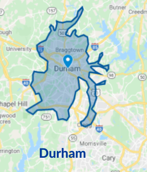 Tip Top Garage Doors Repair Raleigh - Durham Map