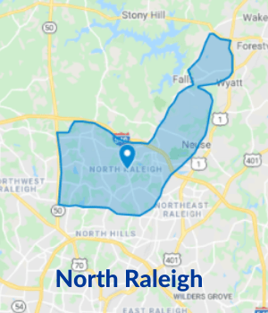 Tip Top Garage Doors Repair Raleigh - North Raleigh Map