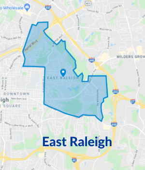 Tip Top Garage Doors Repair Raleigh - East Raleigh Map