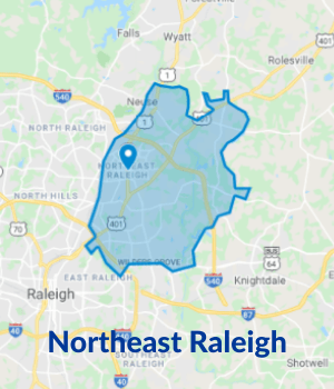 Tip Top Garage Doors Repair Raleigh - Northeast Raleigh Map