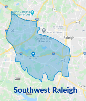 Tip Top Garage Doors Repair Raleigh - Southwest Raleigh Map