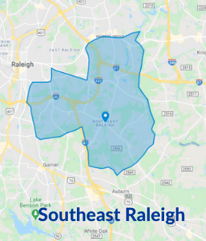 Tip Top Garage Doors Repair Raleigh - Southeast Map