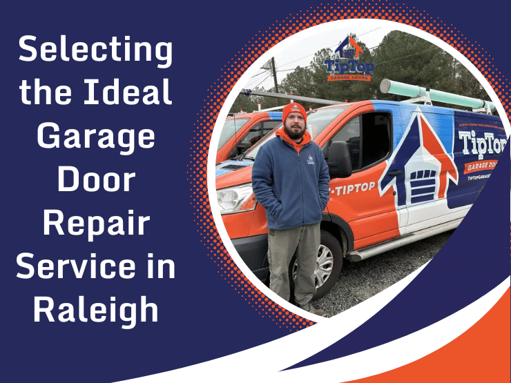 A professional technician repairing a garage door.