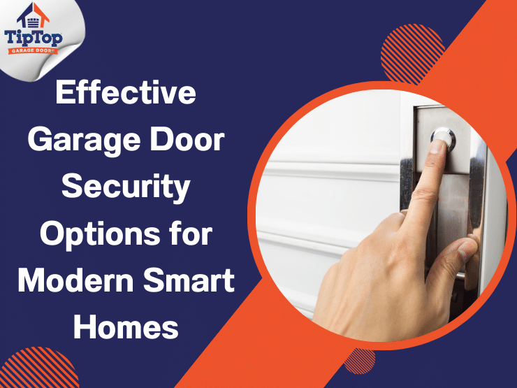 A modern smart home with a secure garage door system.